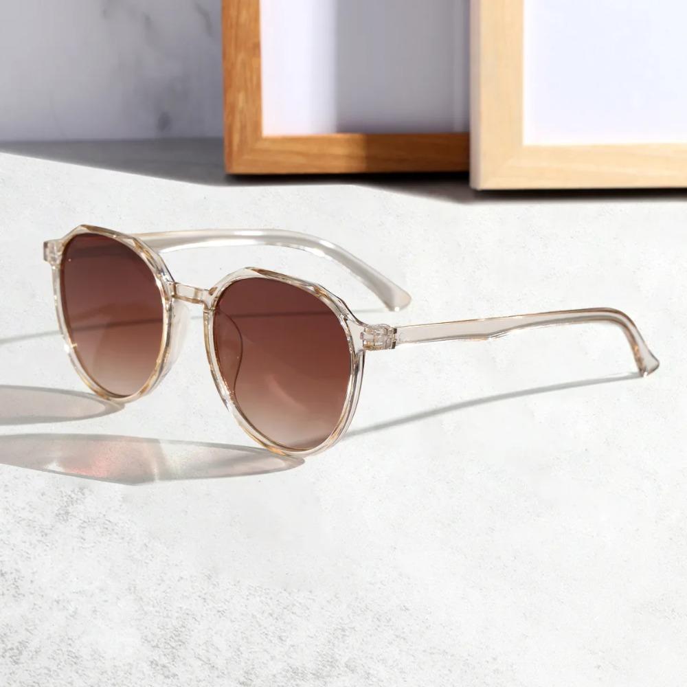Fashion Vintage Round Sunglasses UV400 Protection Unisex Casual Anti-ultraviolet Simple Frame Eyewear
