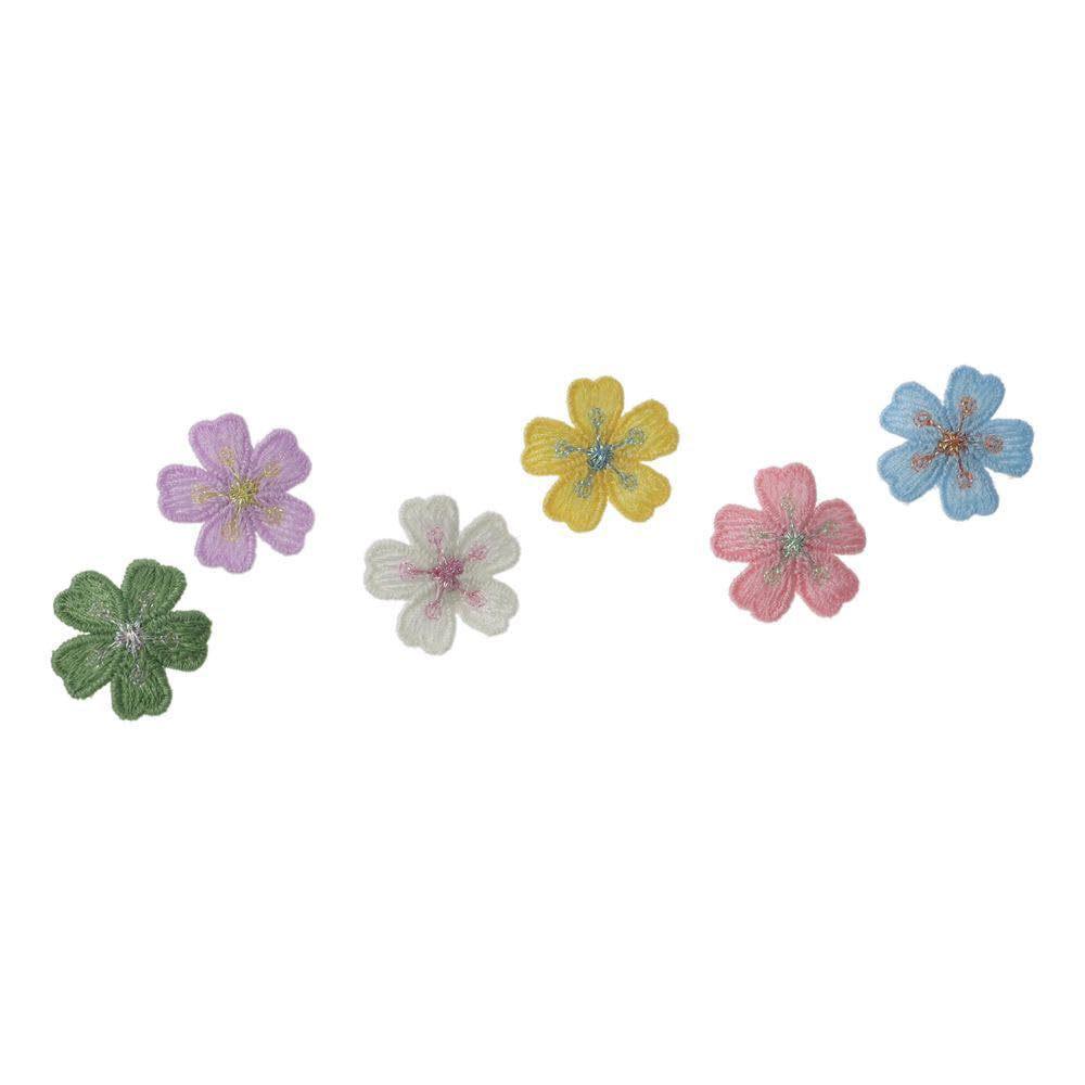 Colorful Embroidered Flower Fabric Pushpins for Cork Boards