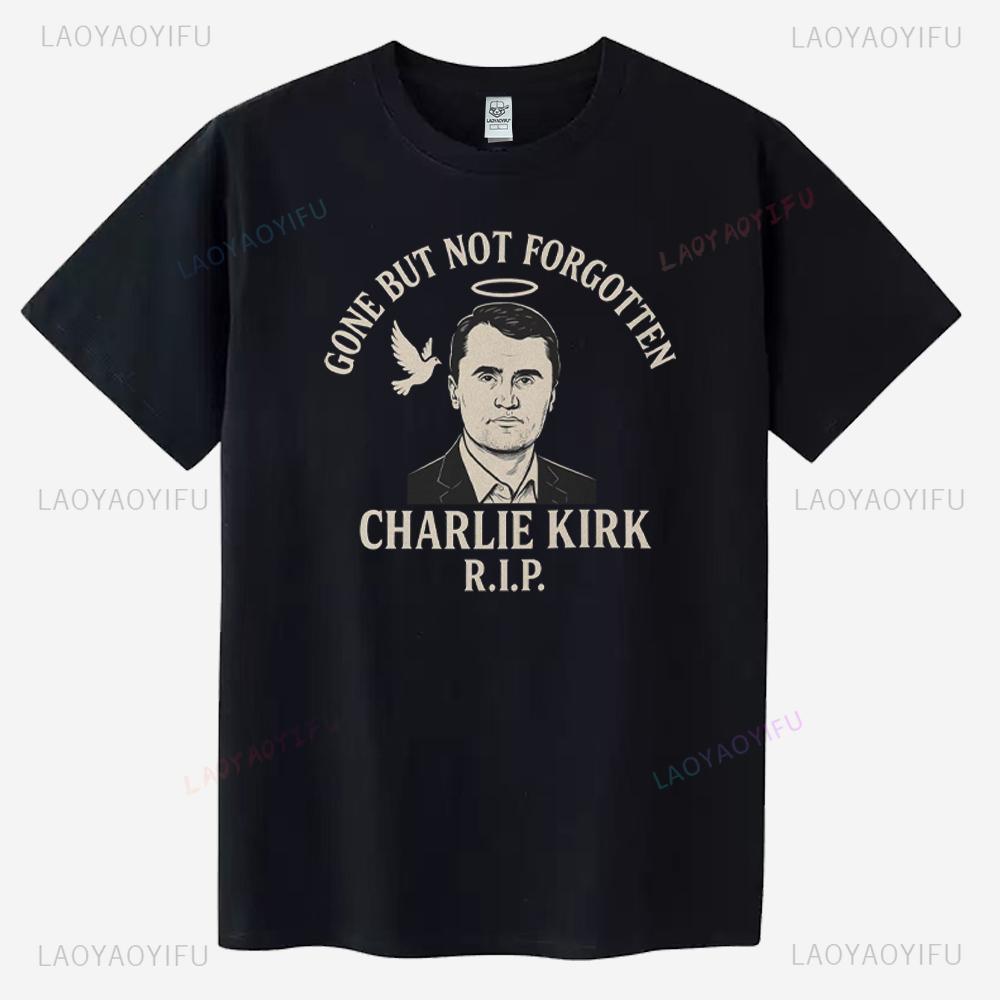 Gone But Not Forgotten Charlie Kirk Memorial Graphic T Shirts Thank You for Your Memories 1993-2025 T-shirt Cotton Ropa Hombre