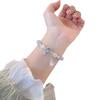 Forest Butterfly Glass Bracelet with Ice-Cracked Flower Beads