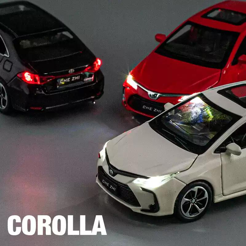 1/32 Alloy Die-cast Toyota Corolla Car Model Simulation Sound and Light Pull Children's Toy Car Collections for Boys' Birthday Gifts