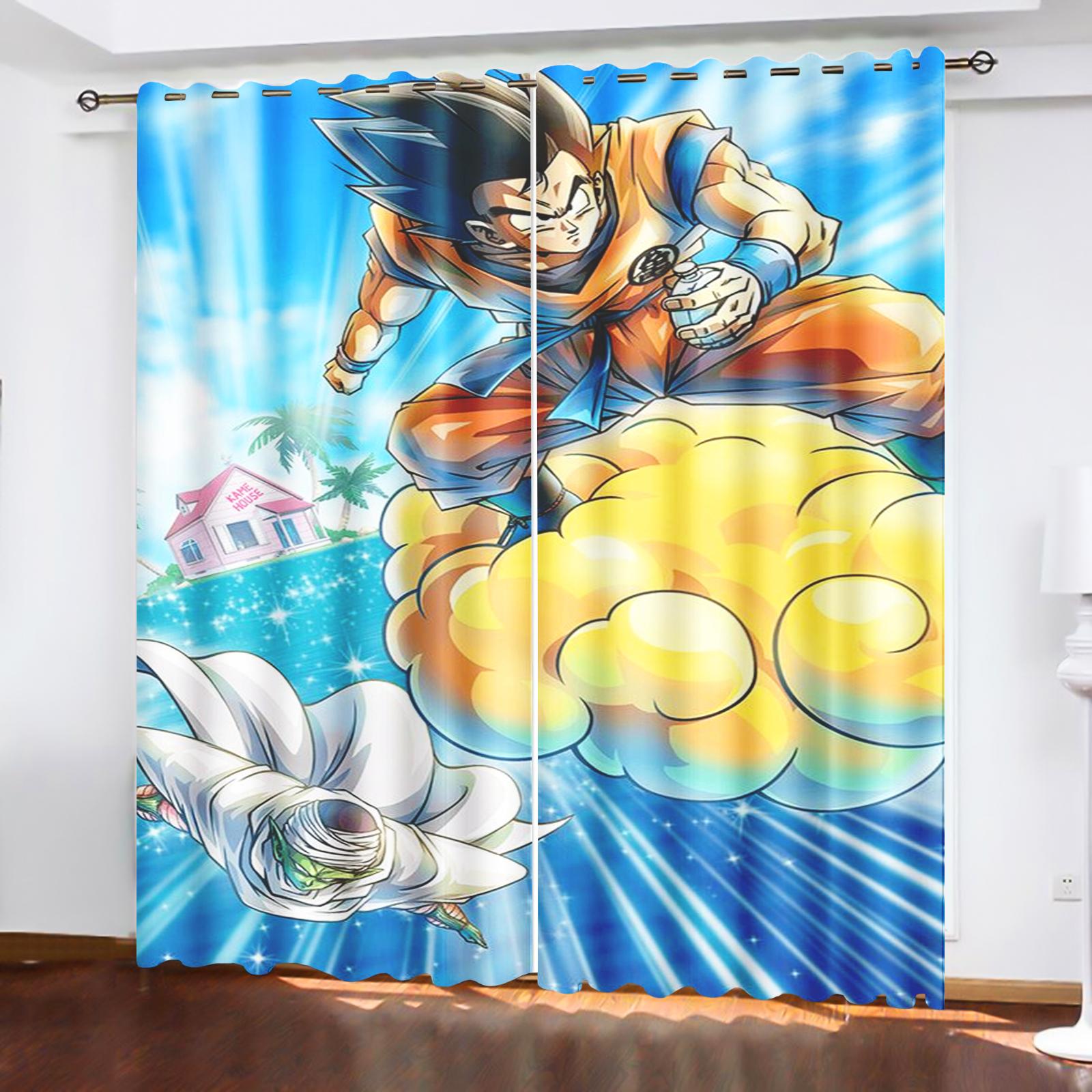 

Аніме штори Dragon Ball для вітальні спальні затемнюючі штори 1 шт. домашній декор перфоровані пилозахисні 183x160cm&Grommet Top