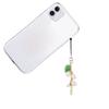 Mobile Phone Lanyard Cute Peach Fruit Phone Charm Couple Keychain Bell Orchids Flower Keyring for Keys Hangings Charm