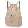 Nylon Oxford Drawstring Backpack Lightweight Drawstring Closure Foldable Backpack Solid Color Large Capacity Backpack