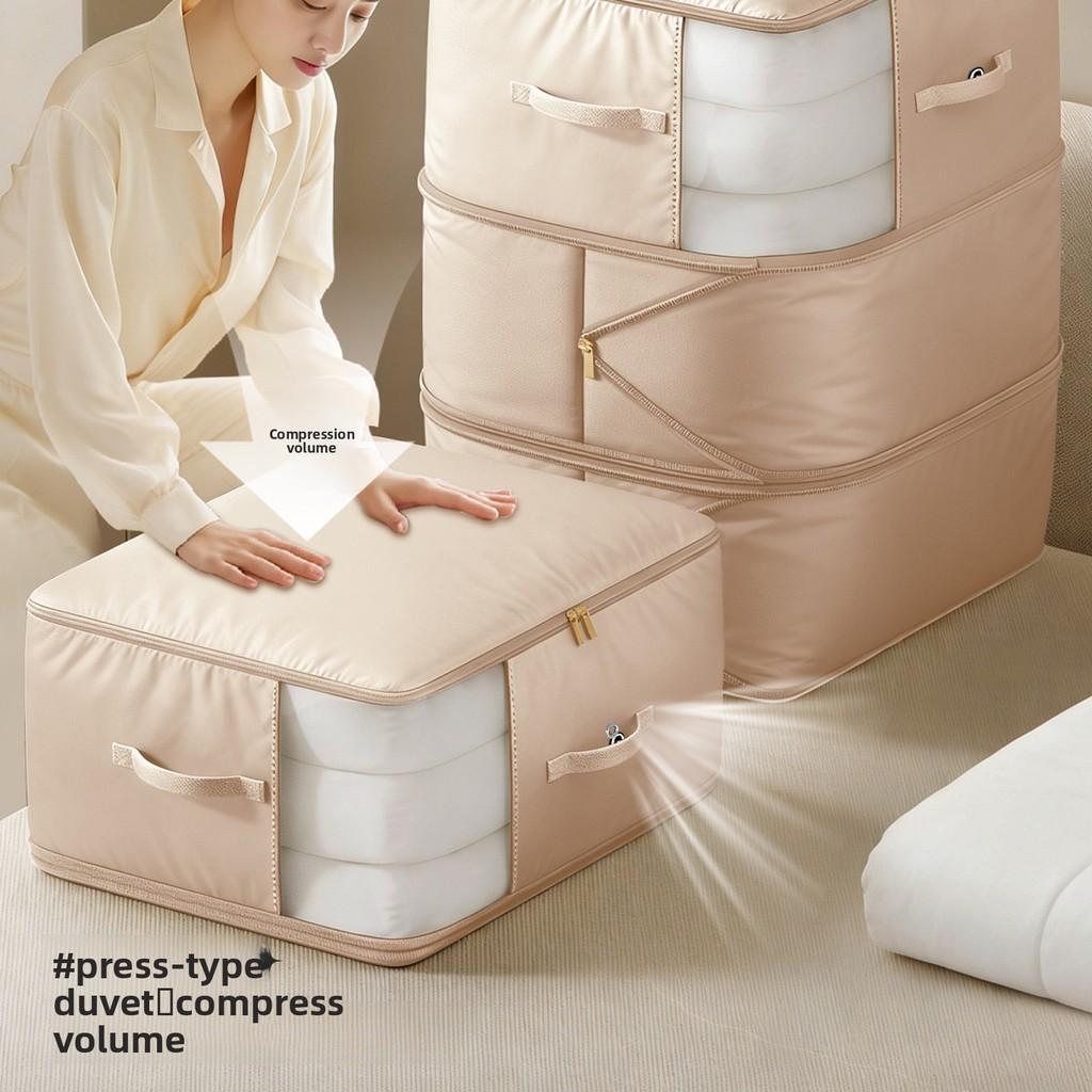 Bed Quilt Storage Bag With Multiuse Compression Design For Bedroom Organization