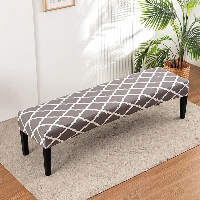 Stretch Piano Stool Covers Floral Printed Long Bench Cover Anti-dirty Ottoman Protector Dining Chair Slipcover Living Room