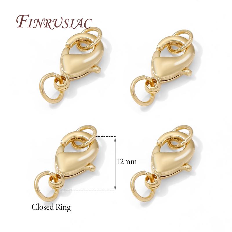 Wholesale 14K Gold Plated Lobster Clasp with Closed Rings,Clasps For Bracelets Necklaces Accessories DIY Jewelry Making Supplies