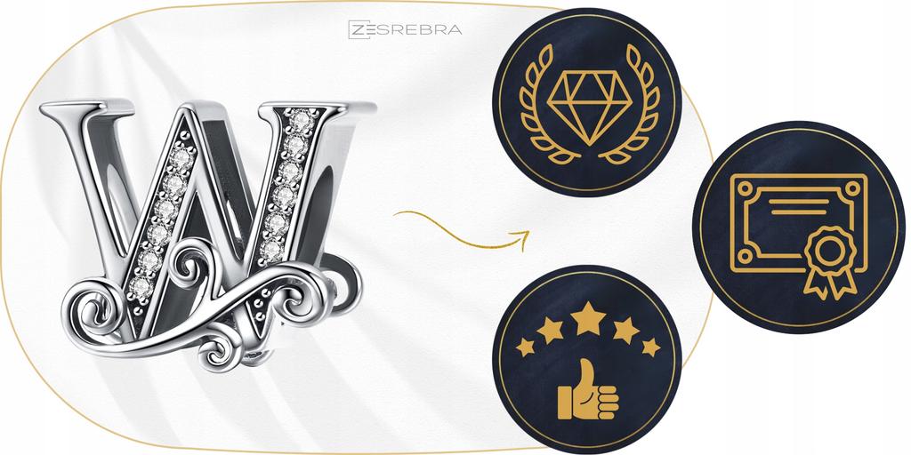 Charm Letter W 925 Pendant Letter Bead Charms Pr 925