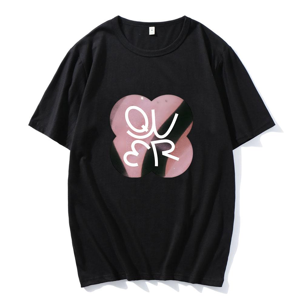 QWER Band Tshirts for Fans Casual Summer Cotton Comfortable Teeshirt Women Unisex Unisex Oneck Tshirts Streetwear Korean