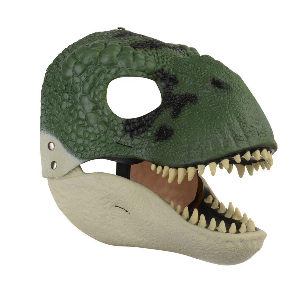 

Halloween Christmas Dinosaur Moving Mouth Mask Tyrannosaurus Rex Mask Headgear зелёный