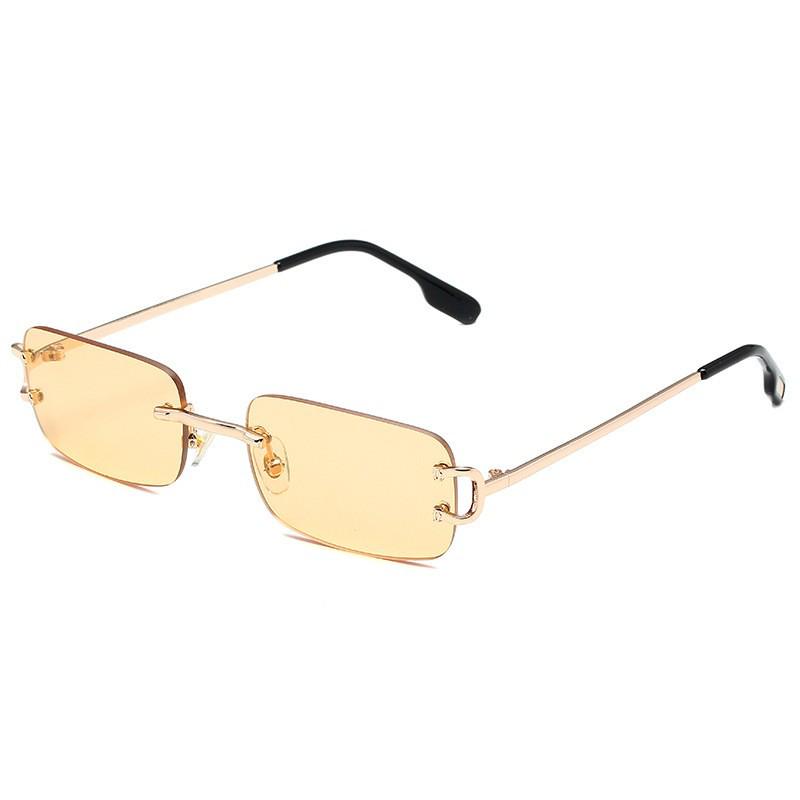 Retro Rimless Square Ocean Lens Sunglasses - Fashionable Cut-Edge Design