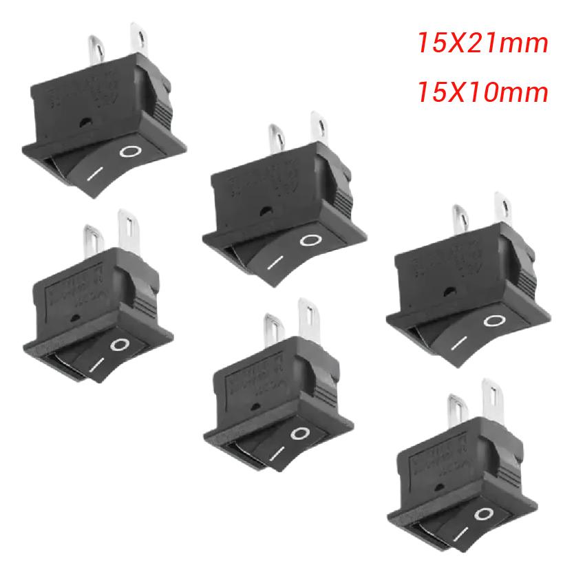 KCD1 KCD11 Series Boat Car Rocker Switch 2Pin 6A 250VAC 10A 125VAC 15X10mm 21 X 15mm Switches