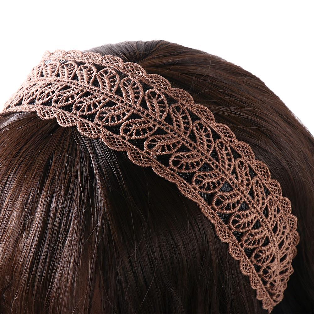 Temperament Women Hair Accessories Wide Side Hairband Lace  Leaves Headband Korean Style Hair Wear