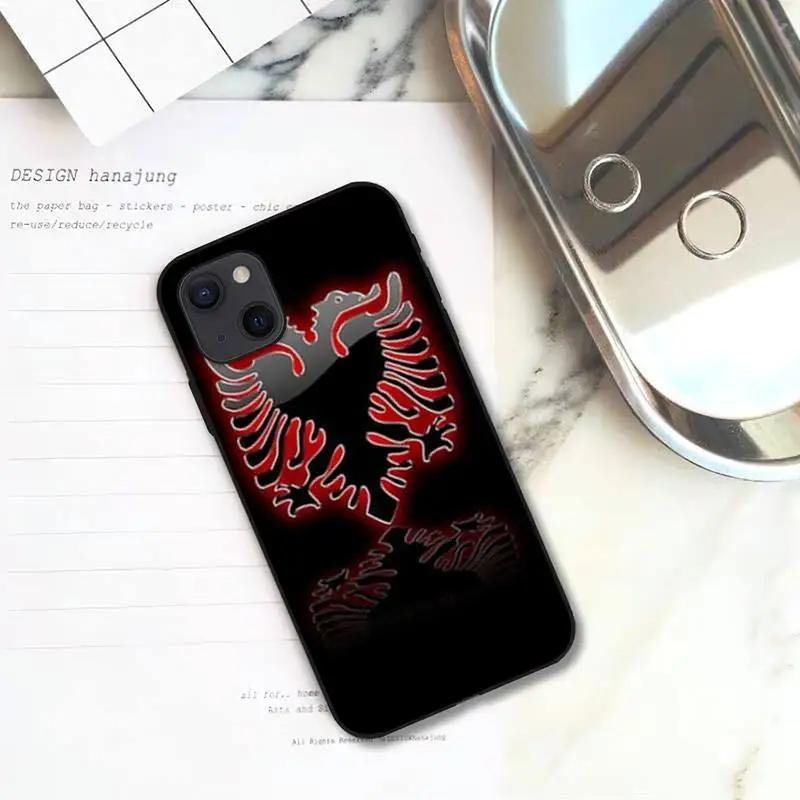 RUICHI Albania Flag Phone Case For iPhone 11 12 Mini 13 Pro XS Max X 8 7 6s Plus 5 SE XR Shell