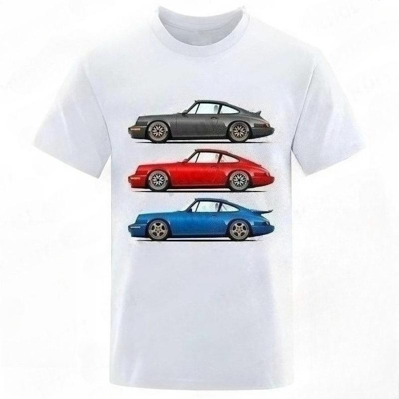 Car Racing Classic Graphic T Shirts Short Sleeve Fashion T-shirt Oversize Tops Summer Harajuku Streetwear Men's Street Clothing