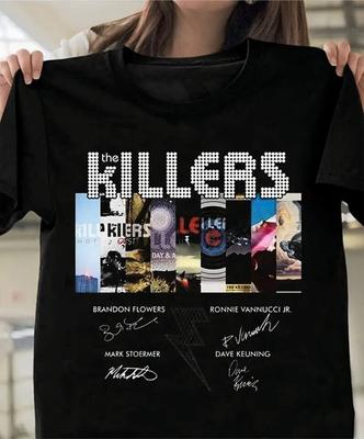 The Killers Band T-shirt, Short Sleeve Black Cotton T-shirt, Size S To 5XL Unisex T-Shirt