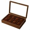 Watch and Jewelry Storage Box Soft Velvet Lining Wooden MultiCompartment Design Glass