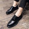 Fashion Classic Brand Men's Leather Casual Shoes Lace Up British Style Brown Men's Business Shoes Soft Soled Brogue Shoes Anti Slip