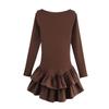 Za Foreign Trade New Women Clothes ZR Western Style Versitile Fashion Simple Laminated Decoration Short Dress 0085305