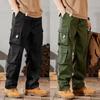 Large Size Men's Workwear Pants Casual Trousers Dirt Resistant Summer Wearable Cuffed for Construction Work Youth Faion