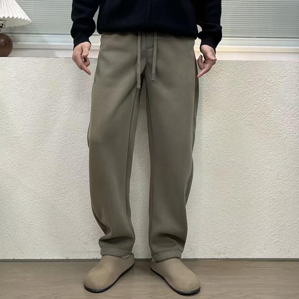 Spring and Autumn New Trend Men's Solid Color Tube Pants Casual Pants Autumn and Winter Straight Loose Sweatpants Sweatpants Long Pants