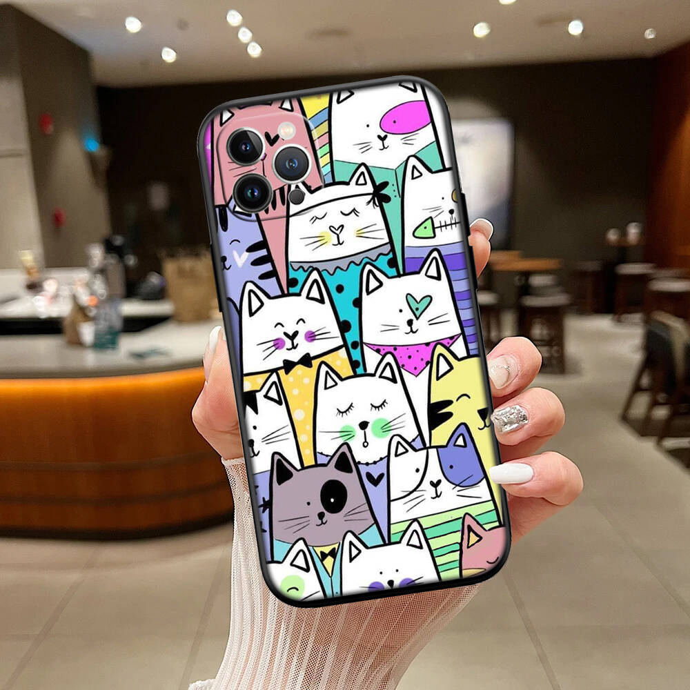 Cat Cartoon Phone Case for Xiaomi Poco C40 C51 C50 C55 C65 C71 C75 C85 F8 F7 F6 F5 F3 F2 X7 X6 X4 X3 M7 M6 M5 M4 M3 M2 Pro