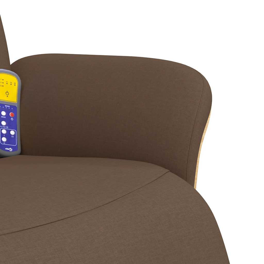 Massage Chair with Footrest Brown Fabric