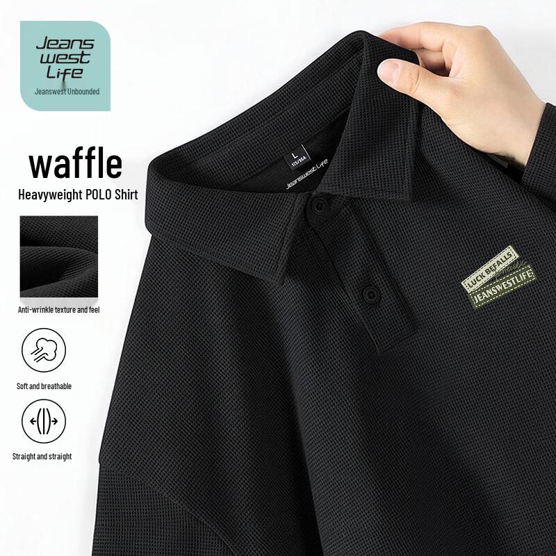 

JEANSWEST LIFE Men s Waffle Knit Polo Shirt 4XL