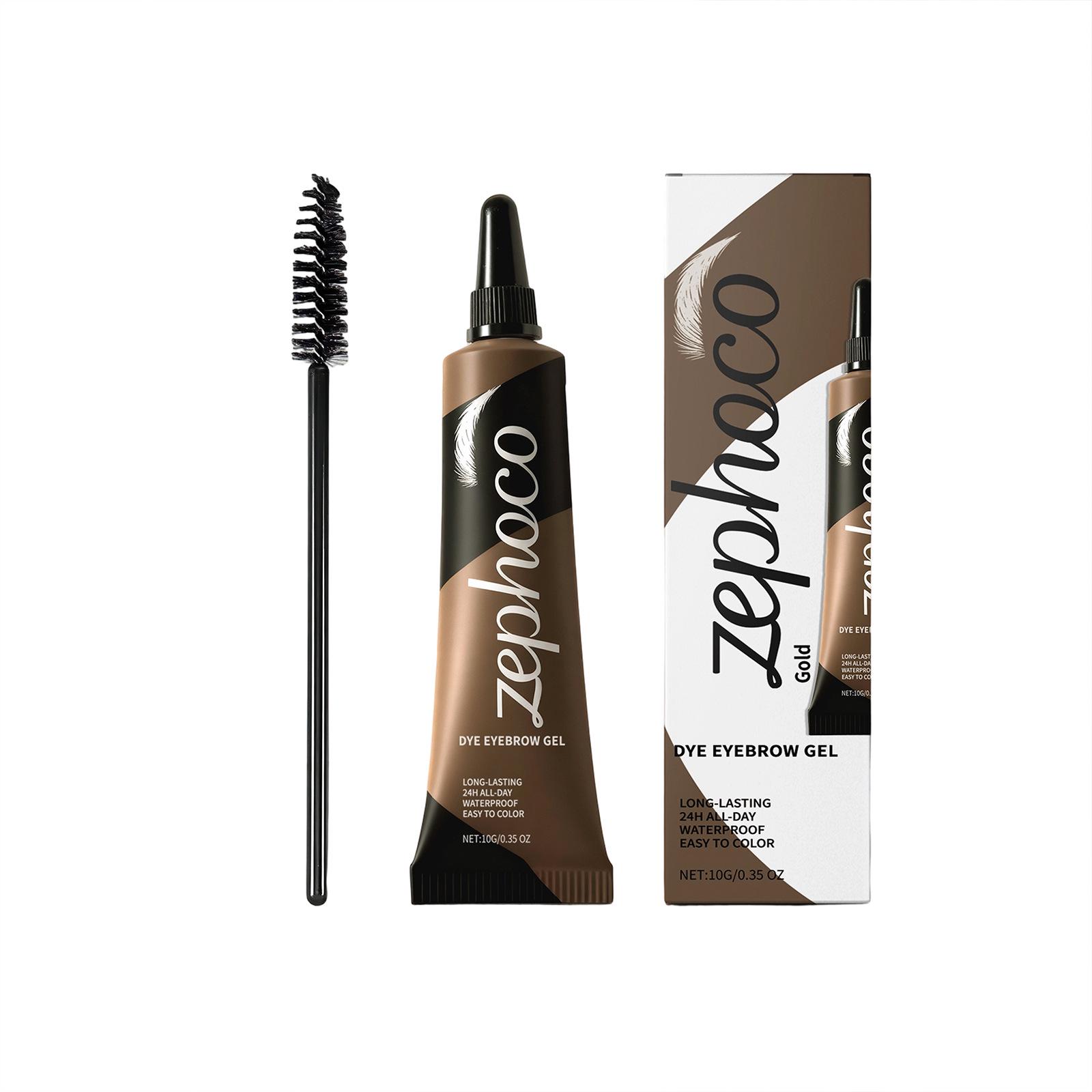 

Zephoco Anti-Smudge Tinted Brow Gel (Gold) - Velvety Mist Finish, Long-lasting Natural Definition Root-by-Root.