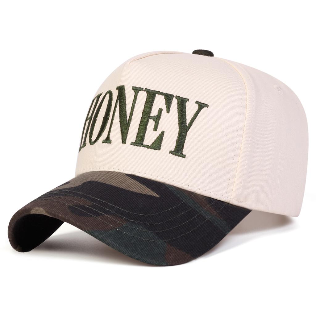 Men Letter HONEY Embroidered Baseball Cap Outdoor Adjustable Sunscreen Leisure Hat Spring Autumn Travel Tourism Beach Vacation