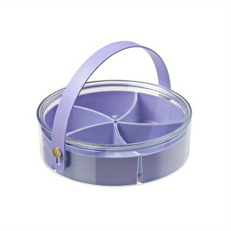 Dzielona taca do serwowania z pokrywką i uchwytem Pudełko na przekąski Pojemnik na charcuterie Przenośne talerze na przekąski na cukierki owoce orzechy piknik