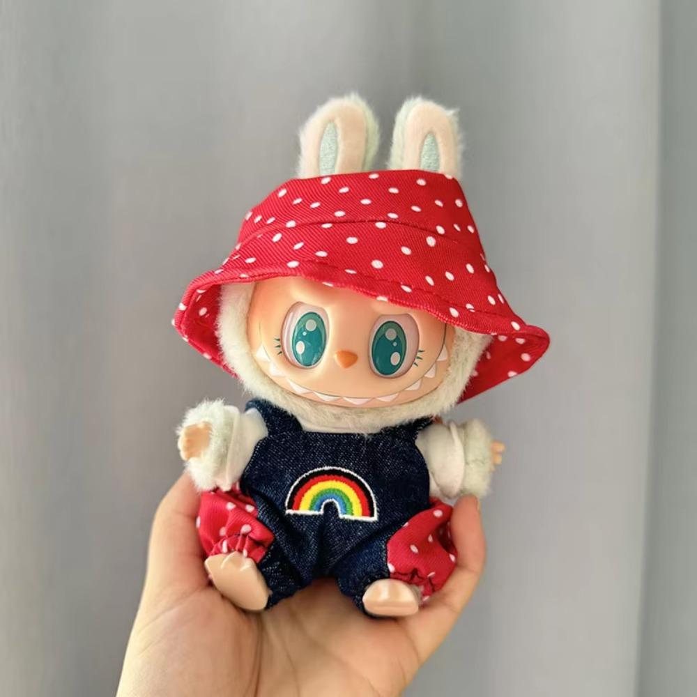 17cm Mini Plush Doll'S Clothes Outfit Accessories For Korea Kpop Exo Labubu I II Idol Dolls Sitting Party Bib Pants Jumpsuit