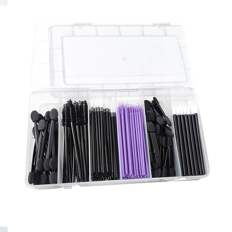 Six-Piece Disposable Makeup Tool Set: Eyeshadow, Lip, Eyeliner, Eyelash Brushes & Cleansing Sticks