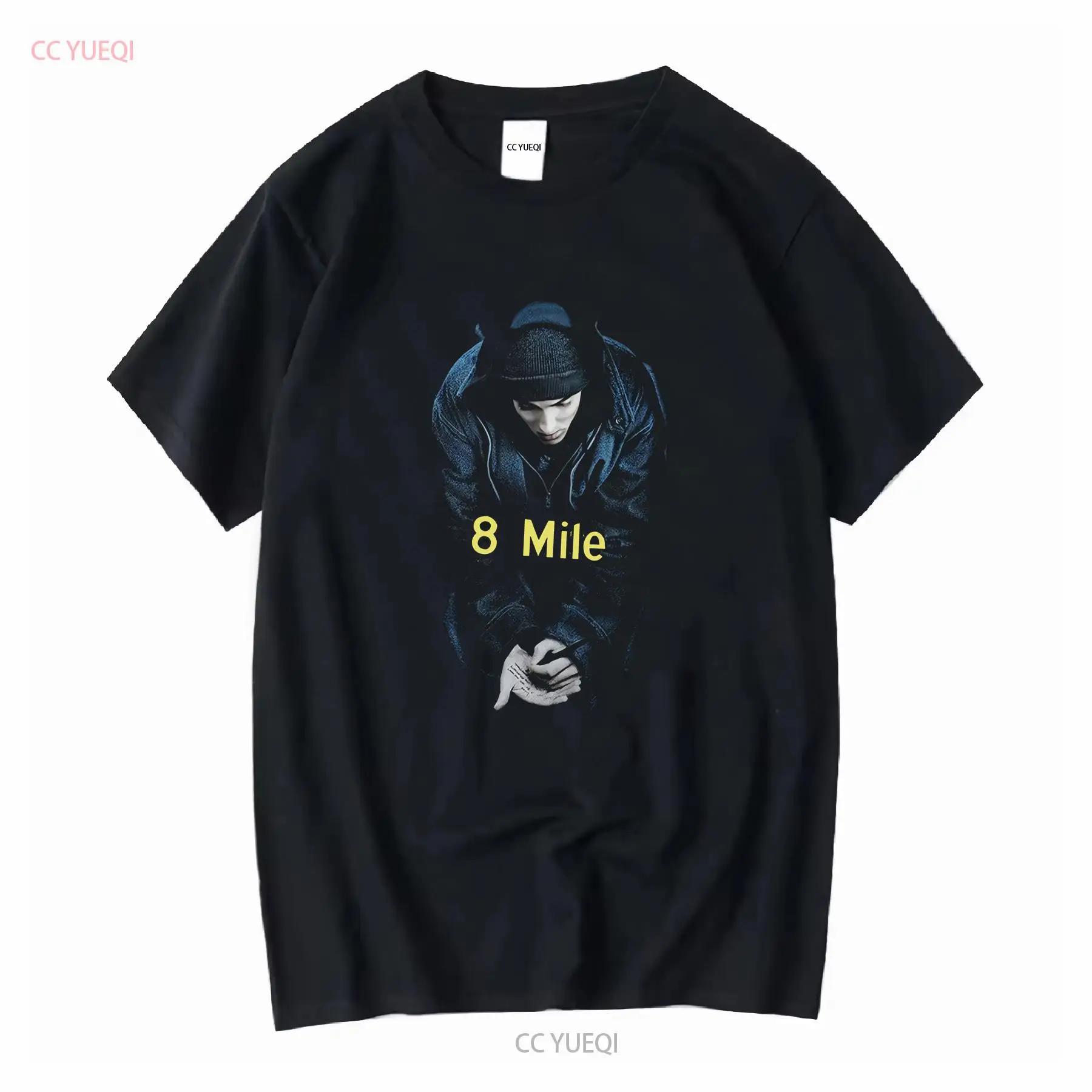 Vintage Size M 00S Eminem 8Mile 8 Mile Front Print T Shirt Black Us Vintage Washed Stylish Casual Streetwear Comfortable S разноцветный