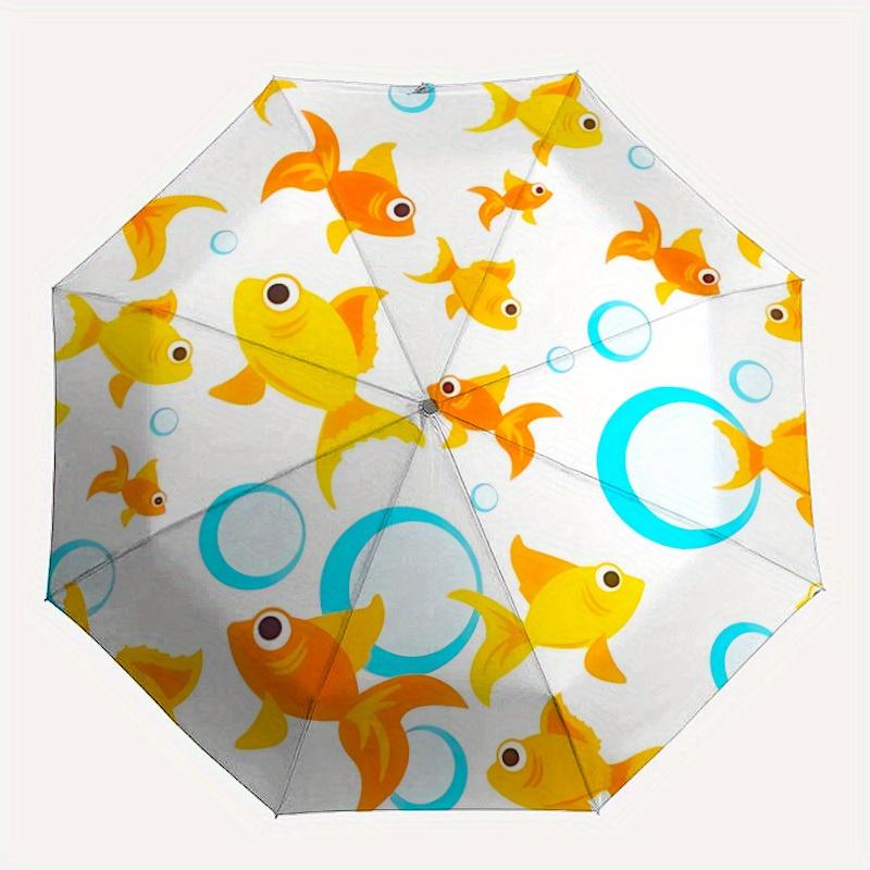 

1pc Goldfish Pattern Folding Umbrella , 8 Ribs Casual Durable Lightweight Portable Travelling Umbrella For Men & Women yy250728061