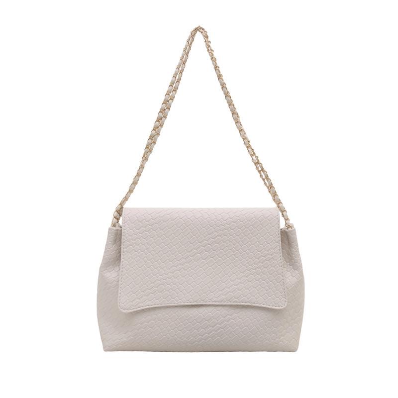 Women Fashion Woven Pattern Chain Strap Mini Square Shoulder Handbag For Daily Commute