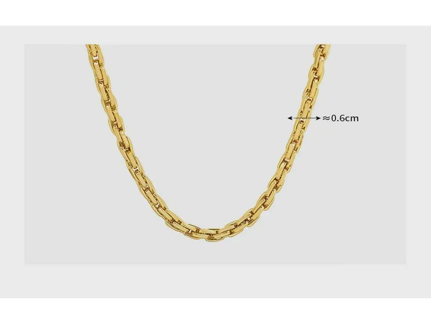 Damen-Halskette aus 18 Karat vergoldetem Titanstahl – rostfrei, badefest, P064