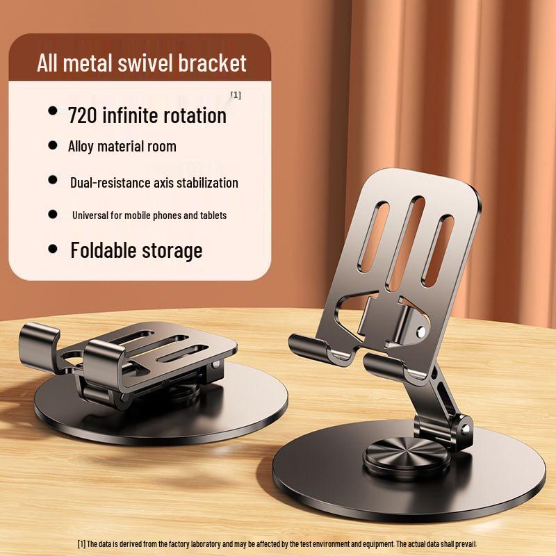 360° Rotating All-Metal Phone & Tablet Stand: Foldable, High-End, Universal for Desktop/Streaming
