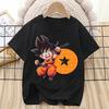 Dragon Ball Goku T-shirt Children A-Z Letter Tee Top Black Round Collar Clothing Boys Girl Summer Short Sleeve Kids Clothes Gift