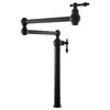 Black Brass Single Cooling Folding Kitchen Faucet Vertical Kitchen Sink Faucet 360 Rotation Ceramic Valve Core Kitchen Basin Tap