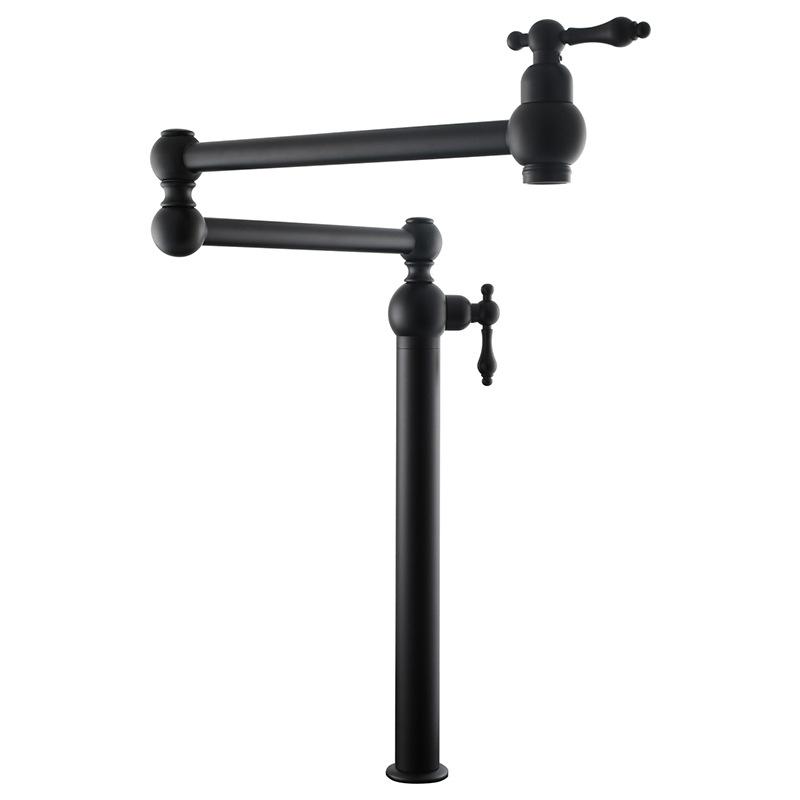 Black Brass Single Cooling Folding Kitchen Faucet Vertical Kitchen Sink Faucet 360 Rotation Ceramic Valve Core Kitchen Basin Tap