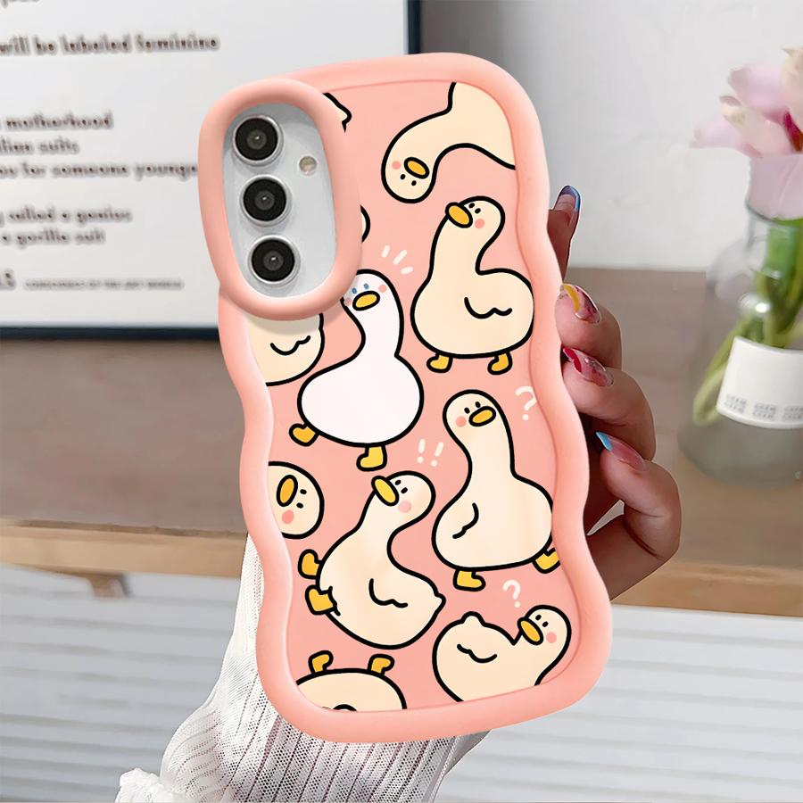 Soft Phone Cover Case for Samsung Galaxy A21s A13 A14 A11 A16 A15 A12 A52 A06 A05 A23 A53 A22 A33 A03 A04 Cartoon Dinosaur Goose