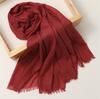 Foreign Trade Silk Scarf Cotton And Linen Headscarf Women'S Spring And Summer Solid Color Japanese And Korean Scarf Sun Protection Warm Shawl Hair