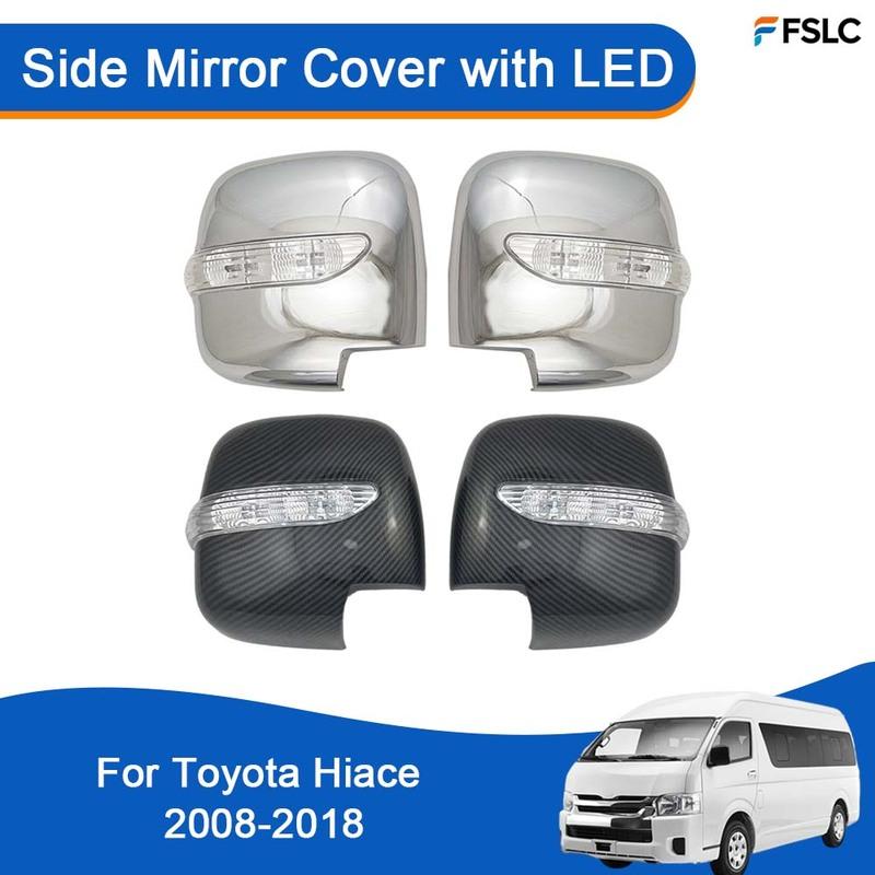 Car Rearview Accessories Side Door Mirror Cover with LED For Toyota Hiace 2008 - 2018 Cars Accessories Upgrade Modify A Car