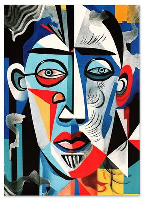 Plakat Porträt Kubismus Gesicht Picasso