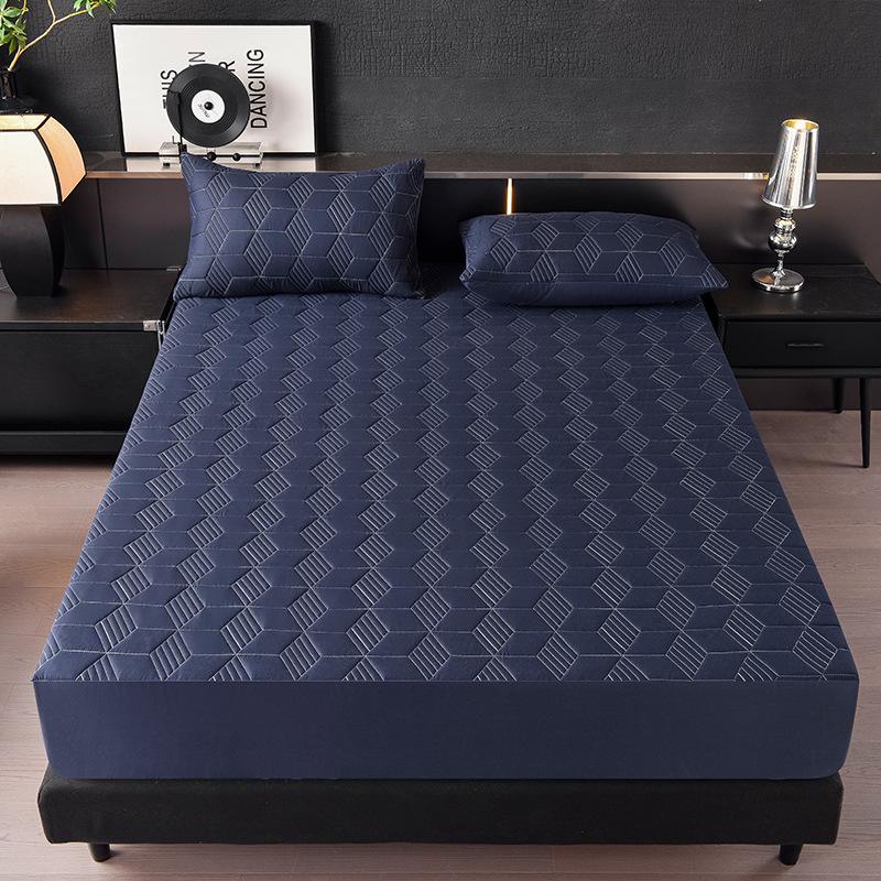 

2025 Новые жареные пончики Однотонный стеганый хлопковый водонепроницаемый простыня на резинке 90*200*30cm(only sheet)