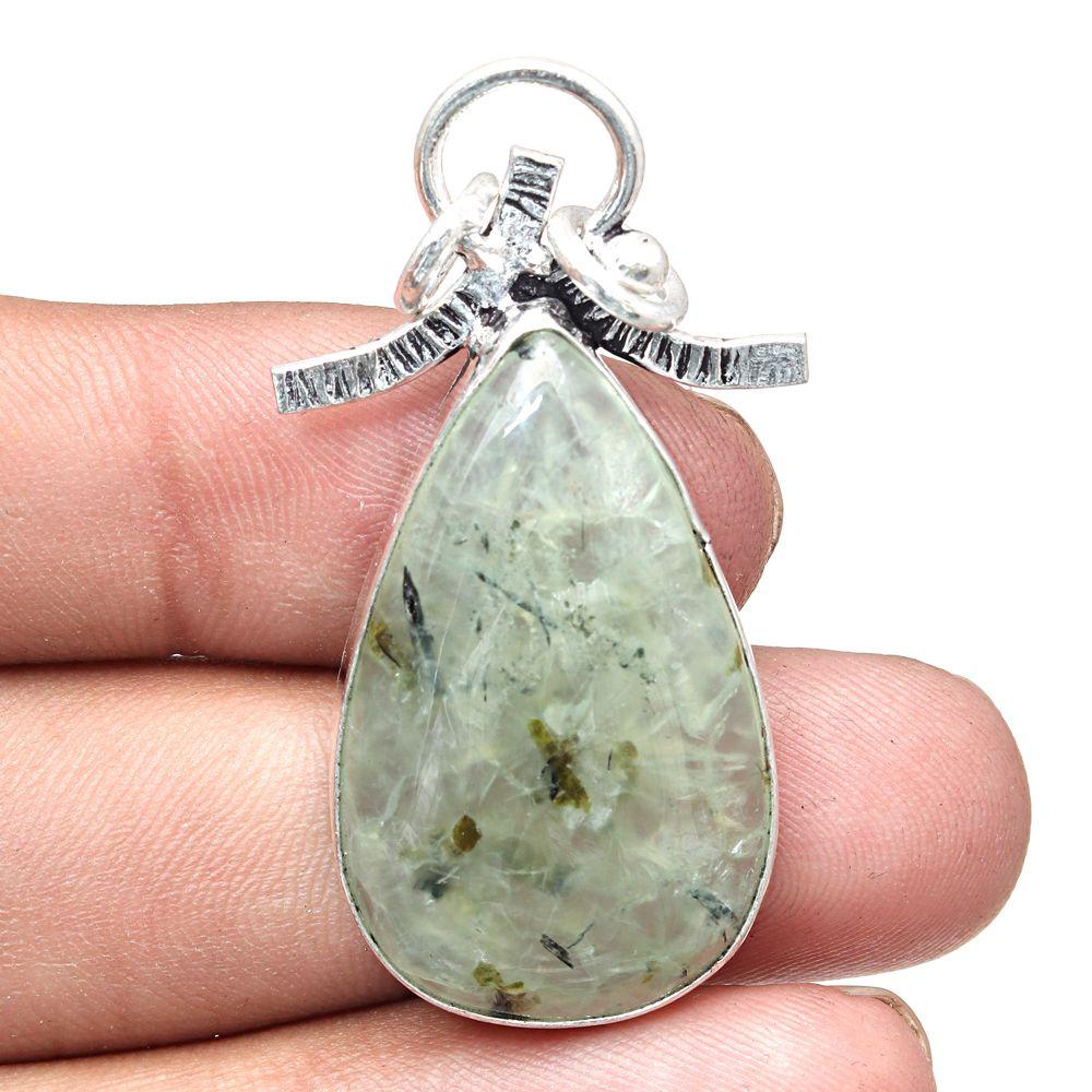 Necklace Prehnite Marlene Gemstone Handmade Jewelry 2"