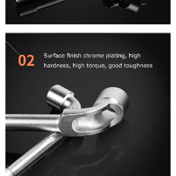 CRV Steel L Type Socket Spanner L Wrench 6 Point Hand Tools Automotive Mechanical Tool 8 10 12 13 14mm