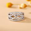 Fashion and environmentally friendly material women's ring European and American two-color 8-character hot-selling electroplating new multi-layer