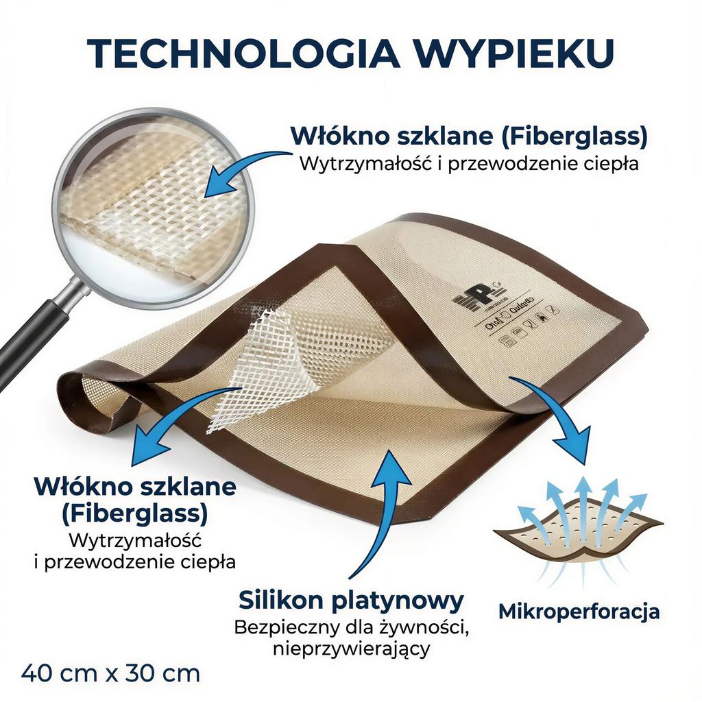 Silicone Baking Mat Dough Pad Click Dishwasher Safe 40x30 cm